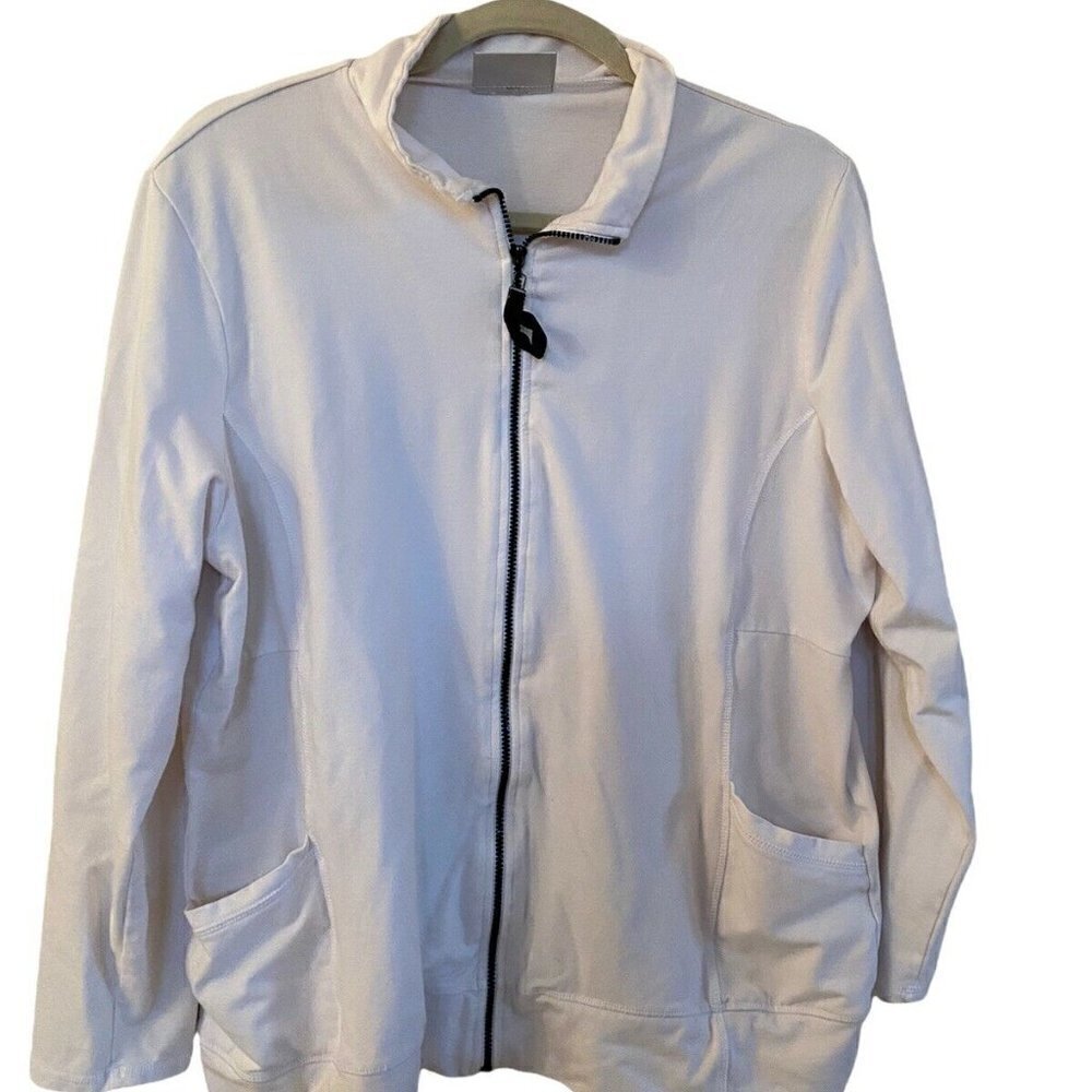 Avenue white long sleeve sweatshirt fullzip XL